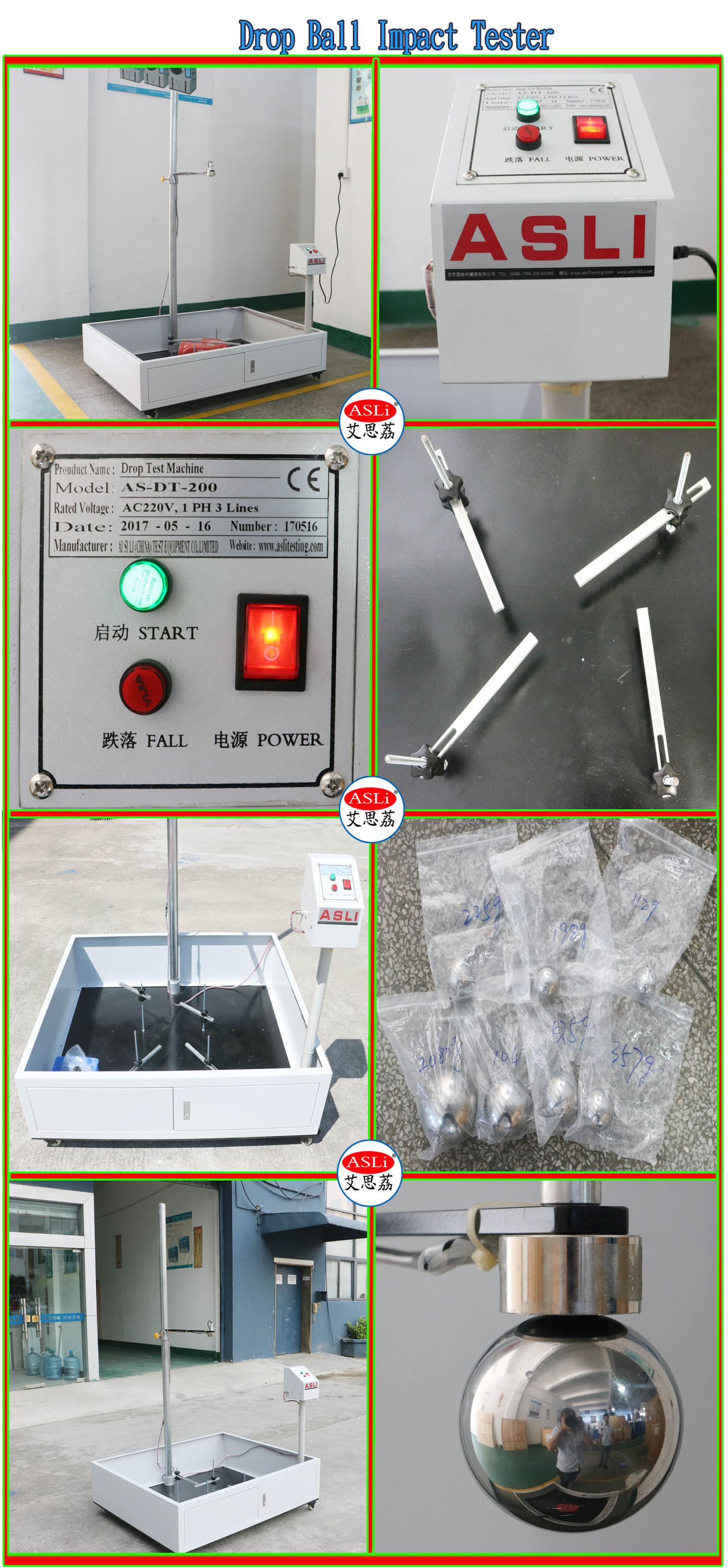 2 Meters Steel Ball Drop Test Machine with IEC 60950-1 Standard