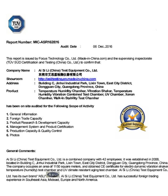TUV Certification